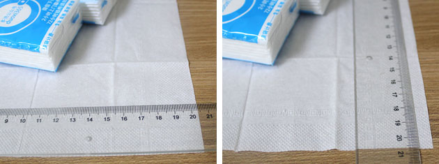 压花纸巾尺寸测量细节实拍